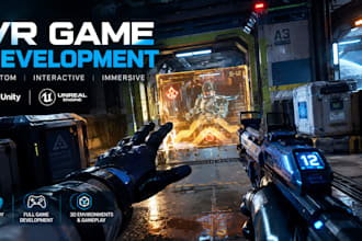 develop custom VR game in unity, unreal engine for meta quest, pcvr game vr app