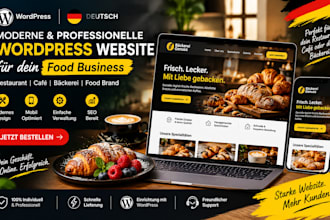 build a german wordpress website for bakery, restaurant, cafe and food business