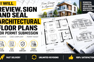draw review sign and seal architectural floor plan