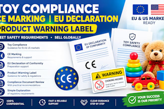 provide toy compliance, ce marking, eu declaration and product warning label
