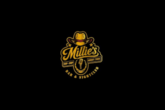 design a unique hip hop and honky tonk logo with a bold western style