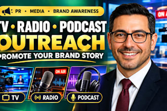 do TV radio and podcast outreach to promote your brand story and business