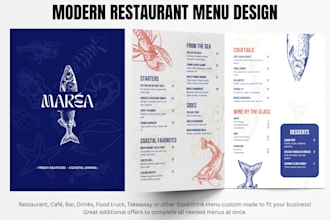 design a modern and stylish restaurant menu in canva