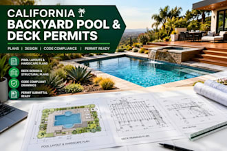 design landscape backyard plans deck floor plans pool fence california permit