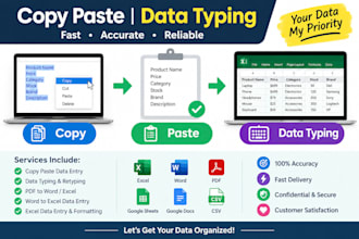 do copy paste, typing