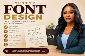 create unique custom fonts typography font design  custom design arabic font
