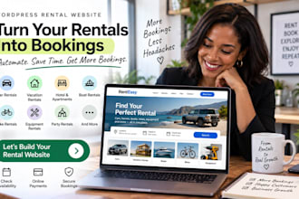 design wordpress rental website with rental availability, booking and payment