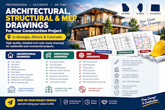 do architectural plan structural and mep drawing in georgia illinois colorado