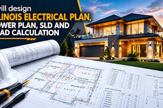 design illinois electrical plan, power plan, sld and load calculation
