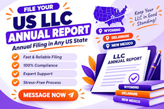 file your US llc annual report, annual filing in any US state, wyoming llc