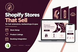 build a shopify store website for hair extensions, barbershop or spa business