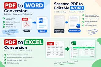 convert PDF or scanned documents into word or excel