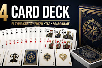 design custom 54 full card deck with box for playing cards flashcard board game