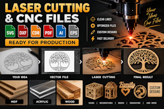 create svg dxf files for laser cutting and cnc