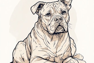 draw custom pet portrait in line art vector illustration