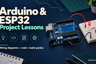 create arduino, esp32 and robotics project lessons for students