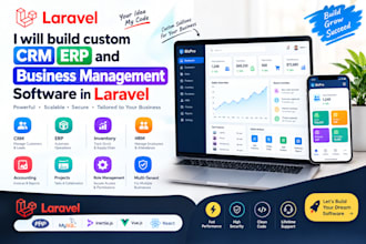 build custom CRM erp and business management software in laravel