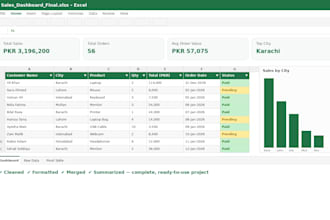 clean, format, merge, split excel data