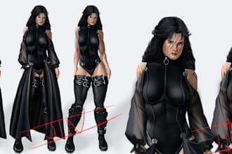 fantasy character design, semirealistic