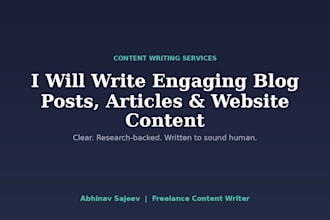 write engaging blog posts, articles and website content