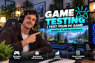 playtest your PC game and provide detailed player feedback