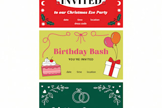 design custom invitation  christmas wedding birthday party