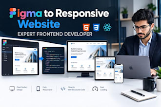 convert figma design to responsive HTML or react website