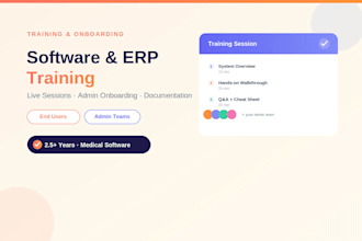 provide software and erp training for users and admins