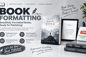 do professional book formatting for amazon KDP , ebook and paperback