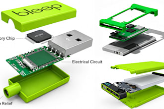 create 3d enclosure design, pcb enclosure, electronic housing iot case cad model