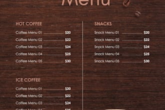 design modern food menu restaurant menu and cafe menu design