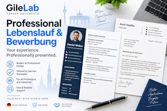 create a professional german CV, lebenslauf and bewerbung