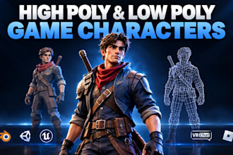 do high poly low poly 3d modelling for your games in zbrush and blender