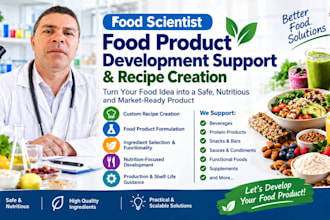 do custom food recipes formulation, for product development