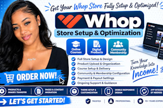 setup optimize whop store online course digital products community  membership