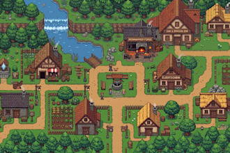 do 2d top down tileset and tilemap game environment sci fi pixel rpg game assets