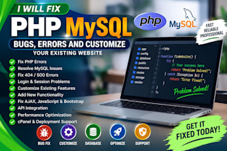 fix PHP bugs, errors and customize your existing website