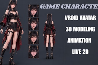 create an animation ready 3d character with facial expressions and rigging