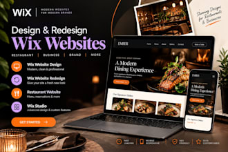 design wix website, wix website redesign, restaurant website and wix studio