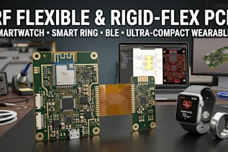 design rf flexible rigid flex pcb for smartwatch, smart ring fitness tracker ble