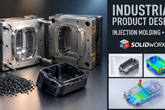 do industrial product design, injection molding and dfm analysis in solidworks