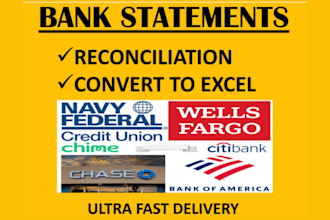 reconcile bank statement PDF to editable format