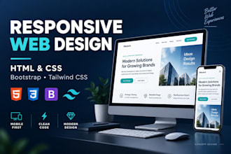 build a responsive website with HTML CSS bootstrap or tailwind