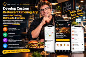 develop custom restaurant ordering app order tracking staff alerts queue status