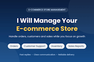 manage ecommerce store, orders and sales