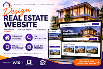design real estate wix website, wix website, realtor website, idx website