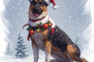 draw your christmas pet portrait