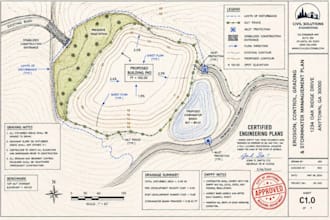 swppp stormwater management drainage site grading cut fill volumes swmm 3d model
