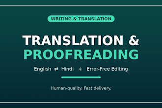 translate and proofread english and hindi content professionally