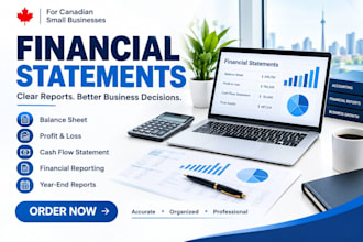 prepare financial statement p and l balance sheet cash flow and year end reports